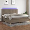 vidaXL Boxspringbett mit Matratze & LED Taupe 200x200 cm Stoff