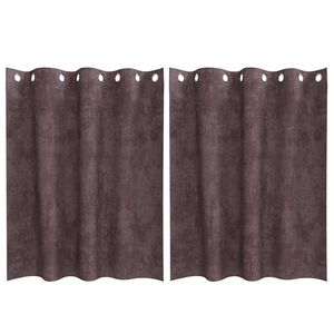 vidaXL Samtvorh&auml;nge 2 stk. Braun 140 x 140 cm Samt