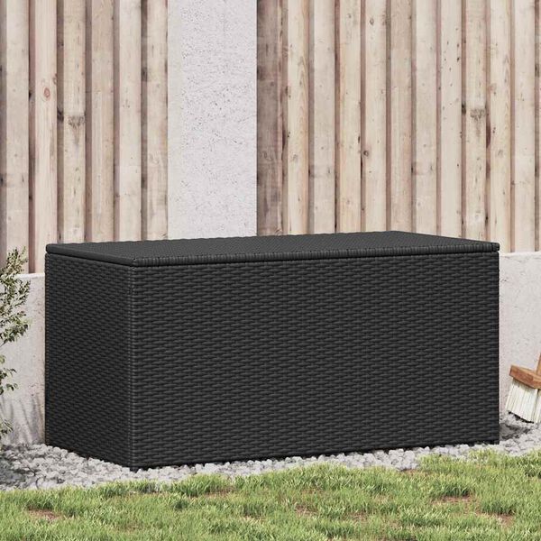 vidaXL Gartenbox Poly Rattan 100x50x50 cm Schwarz