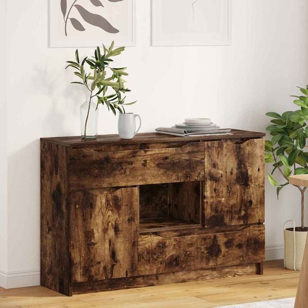 vidaXL Sideboard Ger&auml;ucherte Eiche 100 x 30 x 65,6 Holzwerkstoff
