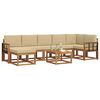 vidaXL Outdoor-Sofagarnitur mit Kissen 8 pcs Natur und Beige