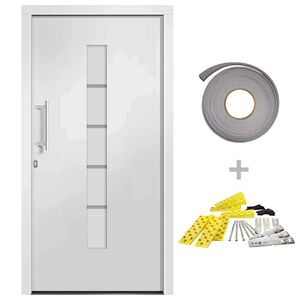 vidaXL Haust&uuml;r Aluminium und PVC Wei&szlig; 100x200 cm