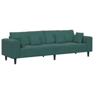 vidaXL Sofa mit Kissen Dunkelgr&uuml;n 250 x 77 x 76 cm Samt