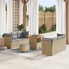 vidaXL Gartensofa-set mit Kissen 9 pcs Beige und Hellgrau Poly-Rattan
