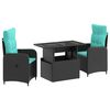 vidaXL Outdoortisch-Set 3 pcs Poly-Rattan