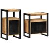 vidaXL Badezimmerm&ouml;bel-Set 2 Stk. Braun Massives rohes Mangoholz