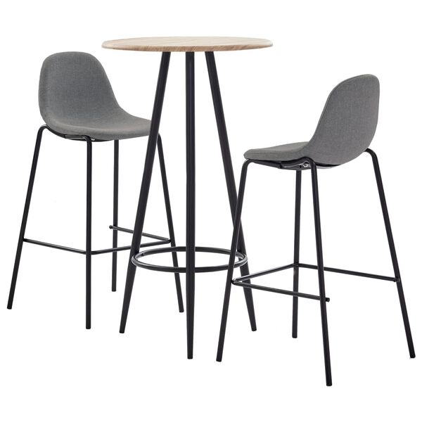 vidaXL 3-tlg. Bar-Set Stoff Taupe