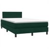 vidaXL Boxspringbett mit Matratze Dunkelgr&uuml;n 120x220 cm Samt