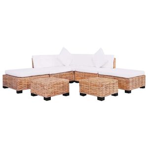vidaXL Sofagarnitur 18-tlg. Nat&uuml;rliches Rattan