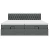 vidaXL Ottoman-Bett mit Matratzen & LEDs Dunkelgrau 160x200 cm Stoff