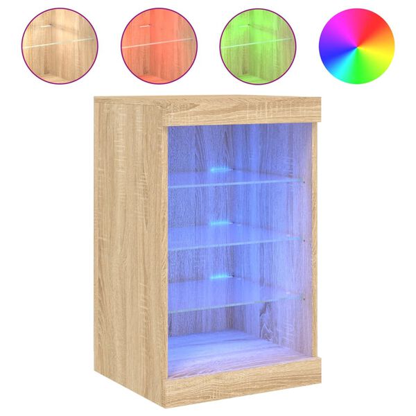 vidaXL Sideboard mit LED-Leuchten Sonoma-Eiche 41x37x67 cm