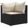 vidaXL 7-tlg. Garten-Lounge-Set mit Kissen Schwarz Poly Rattan
