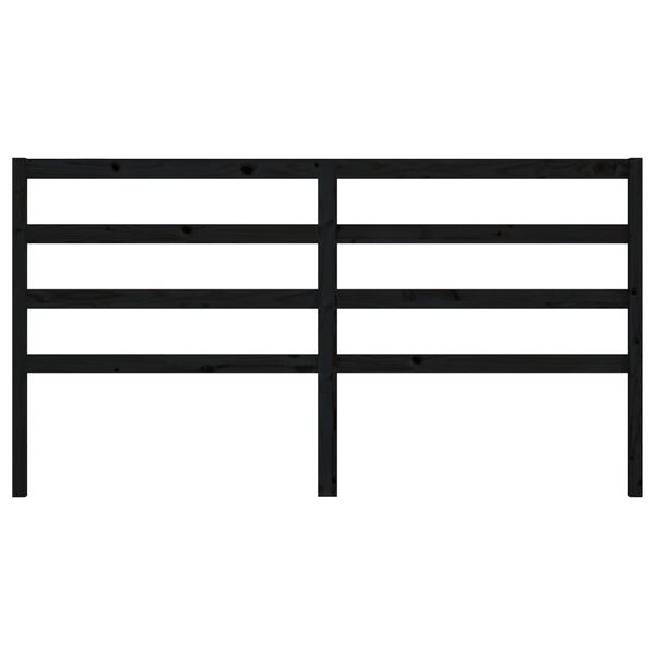 vidaXL Kopfteil Schwarz 186x4x100 cm Massivholz Kiefer