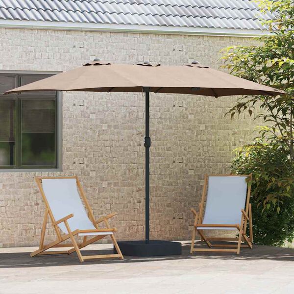 vidaXL Gartenparasol Taupe 385 x 209 x 244 cm Stoff