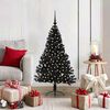 vidaXL Künstlicher vorbeleuchteter Weihnachtsbaum Schwarz 120 cm PVC