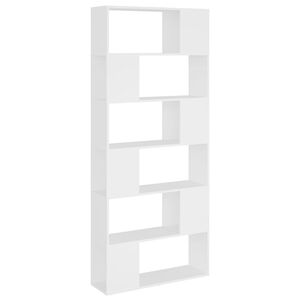 vidaXL B&uuml;cherregal Raumteiler Wei&szlig; 80x24x186 cm Holzwerkstoff