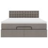vidaXL Ottomanische Bett mit Matratze & LEDs Taupe 140x190 cm Stoff