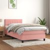 vidaXL Boxspringbett mit Matratze Rosa 90x200 cm Samt