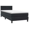 vidaXL Boxspringbett mit Matratze & LED Schwarz 100x220 cm Samt