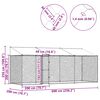 vidaXL Hundek&auml;fig mit Dach Silber 600 x 200 x 256 cm Stahl und PE