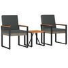 vidaXL Gartenm&ouml;bel Set 3 stk. Grau und Dunkelgrau Poly-Rattan