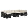 vidaXL Gartensofa-set 11 stk. Schwarz und Cremewei&szlig; Poly-Rattan