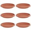 vidaXL Runde Blumenplatte 6 pcs Ziegelrot &Oslash; 14 x 2 cm Kunststoff