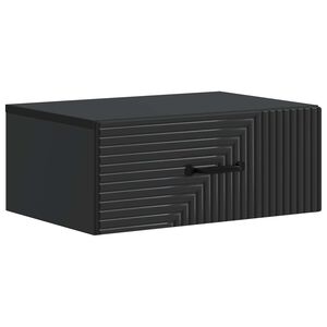 vidaXL Wandmontierter Nachttisch Schwarz 49 x 34,5 x 20 cm