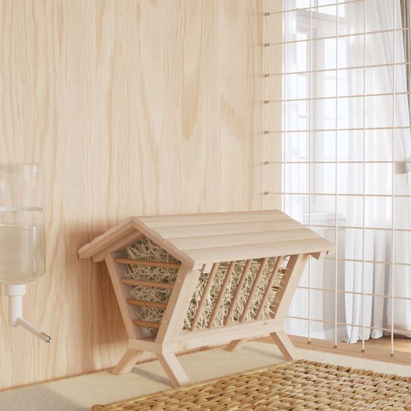 vidaXL Heuraufe f&uuml;r Kaninchen 44x33x33 cm Massivholz Tanne