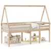 vidaXL Hochbett mit Dach 80x200 cm Massivholz Kiefer