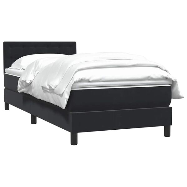 vidaXL Boxspringbett mit Matratze Schwarz 90x210 cm Samt
