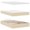 vidaXL Ottoman-Bett mit Matratze Creme 120x190 cm Stoff
