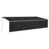 vidaXL Markise Manuell Einziehbar mit Rollo & LED 6x3 m Anthrazit