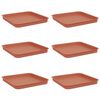 vidaXL Quadratisches Blumentablett 6 stk. Ziegelrot 21 x 21 x 2 cm