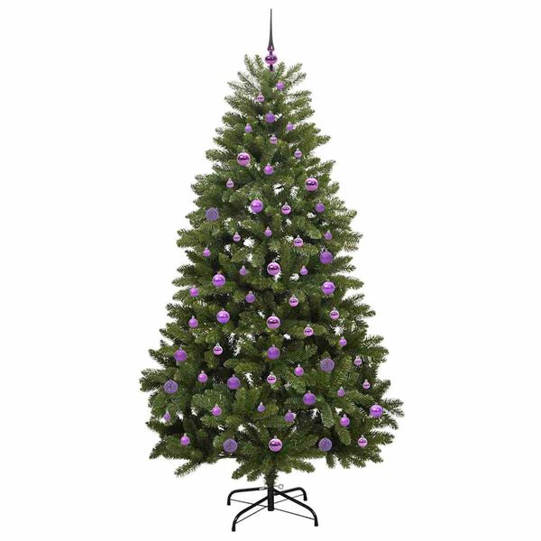 vidaXL K&uuml;nstlicher Weihnachtsbaum Gr&uuml;n 210 cm PVC und Metall