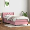 vidaXL Boxspringbett mit Matratze Rosa 80x220 cm Samt
