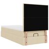 vidaXL Ottoman-Bett mit Matratze & LEDs Creme 90x190 cm Stoff
