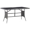 vidaXL Gartentisch Grau 140 x 80 x 74 cm Poly Rattan