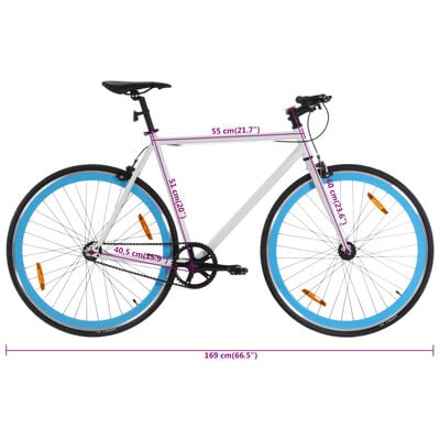 vidaXL Fahrrad mit Festem Gang Weiß und Blau 700c 51 cm