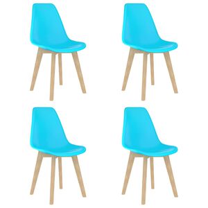 vidaXL Esszimmerst&uuml;hle 4 Stk. Blau Kunststoff
