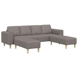 vidaXL Wohnzimmer Couch 3 stk. Taupe Polyester