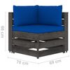 vidaXL 2-Sitzer Outdoor-Sofa mit Kissen Grau Impr&auml;gniertes Kiefernholz