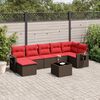 vidaXL 8-teiliges Gartensofa-Set mit Kissen, braun, Polyrattan