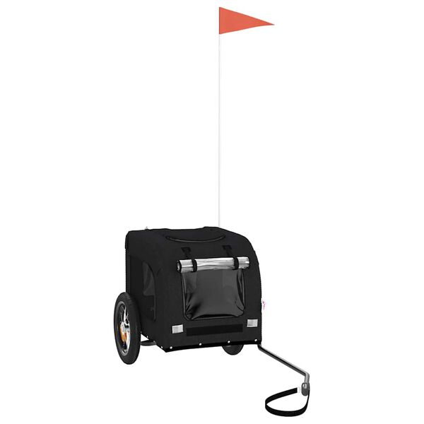 vidaXL Fahrradanh&auml;nger Hunde Schwarz Oxford-Gewebe und Eisen