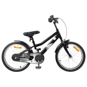 vidaXL Kinderfahrrad 18 Zoll f&uuml;r 5-7 Jahre alt Schwarz
