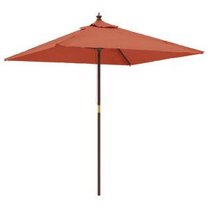 vidaXL Sonnenschirm mit Holzmast Terrakotta 198x198x231 cm