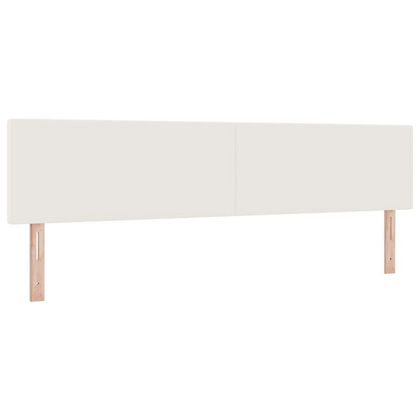 vidaXL LED Kopfteil mit LED-Lichtleisten Creme 200 cm Polyester