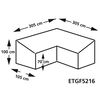 Eurotrail Schutzh&uuml;lle f&uuml;r Lounge-Set in L-Form 305x305x100/70 cm Grau