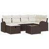 vidaXL Sofa Set mit Kissen mit Speicher Braun und Creme Poly-Rattan