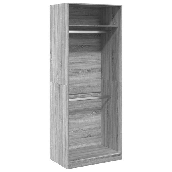 vidaXL Kleiderschrank Grau Sonoma 80x50x200 cm Holzwerkstoff
